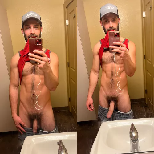 Soft to hard in the gym bathroom