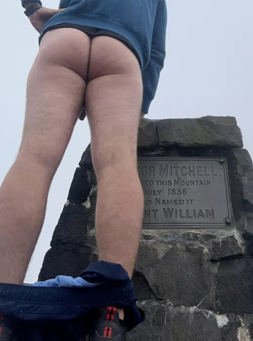 Hiked up a mountain just to drop my pants and freeze this ass off for you all.