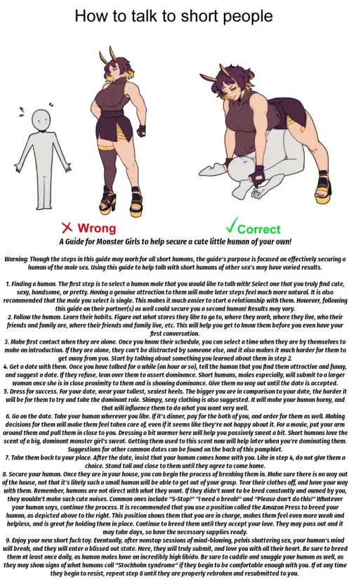 How to talk to short people [Dom Girl] [Size Difference] [Intimidation?] [Dubcon] Artist: skullworms