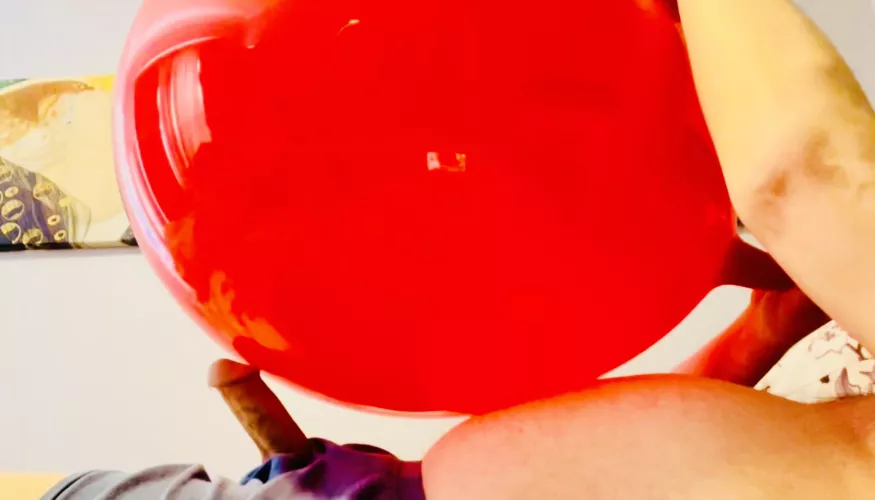 I enjoy the anticipation of slowly inflating a big balloon to the point where the tip of my cock rubs against the tight latex 🥵! (OC)