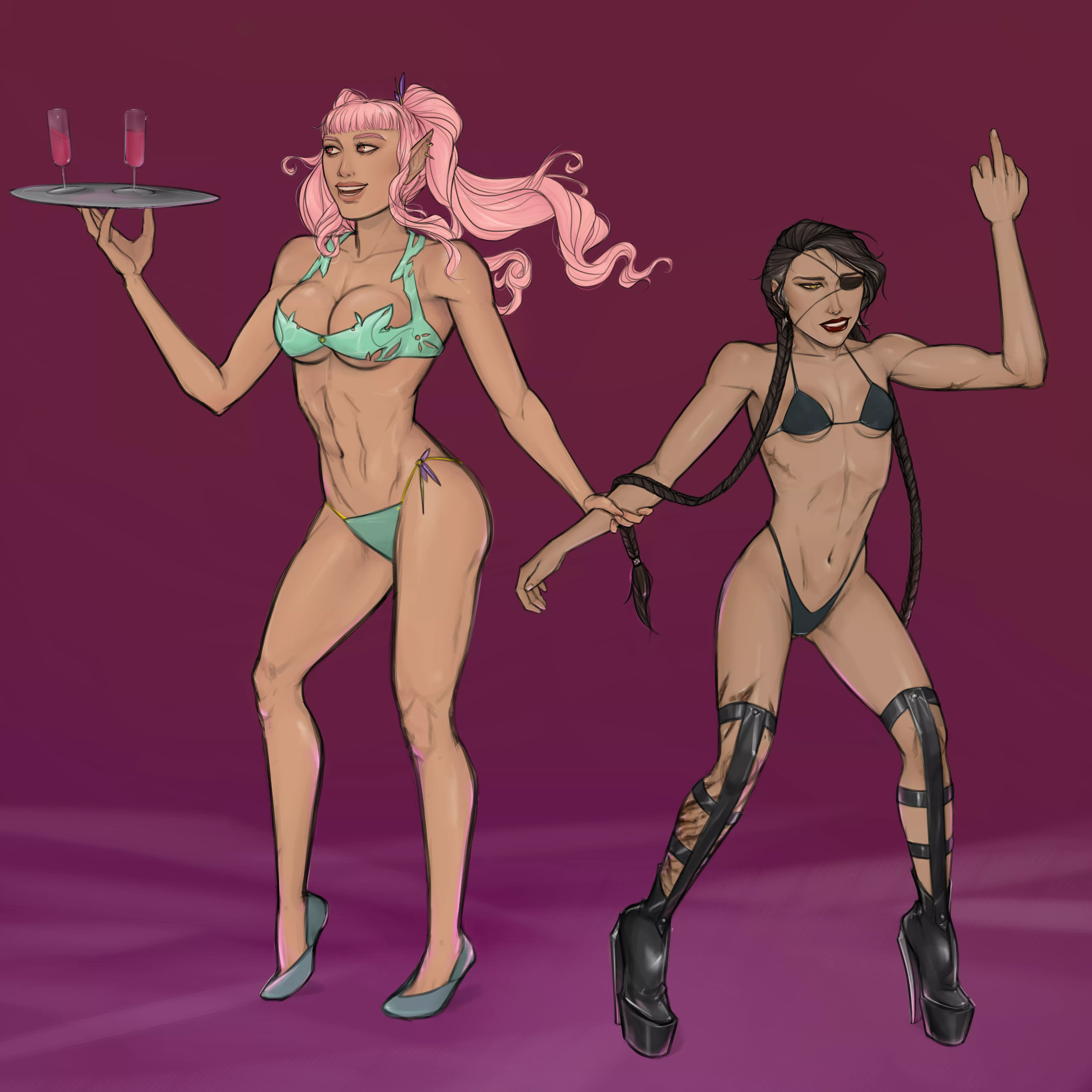 If two of my DnD characters ever met _insert preferred reason why they'd need to be in bikinis here_