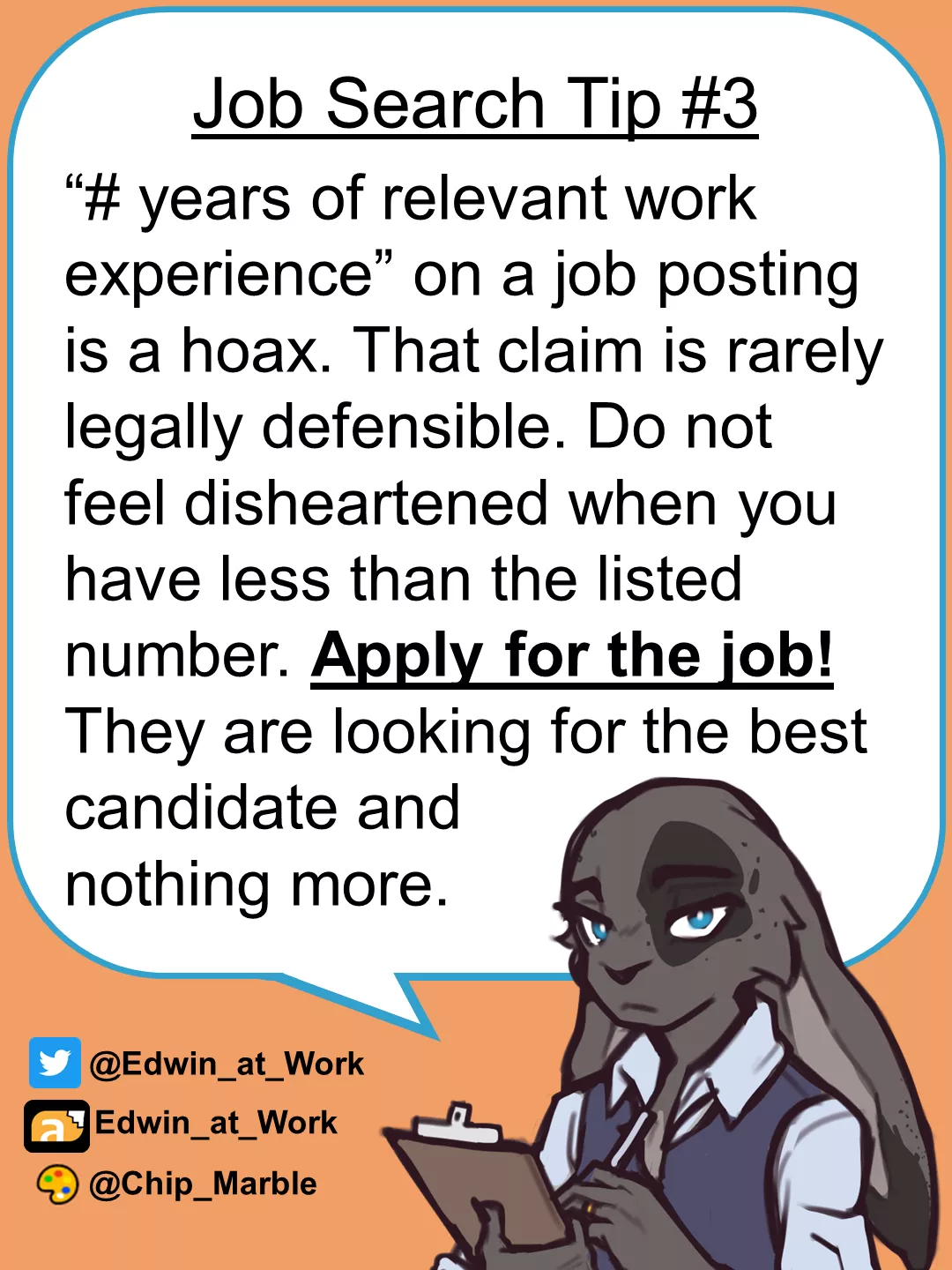 Job Search Tip 3: Edwin@Work, Job Coaching for Furries