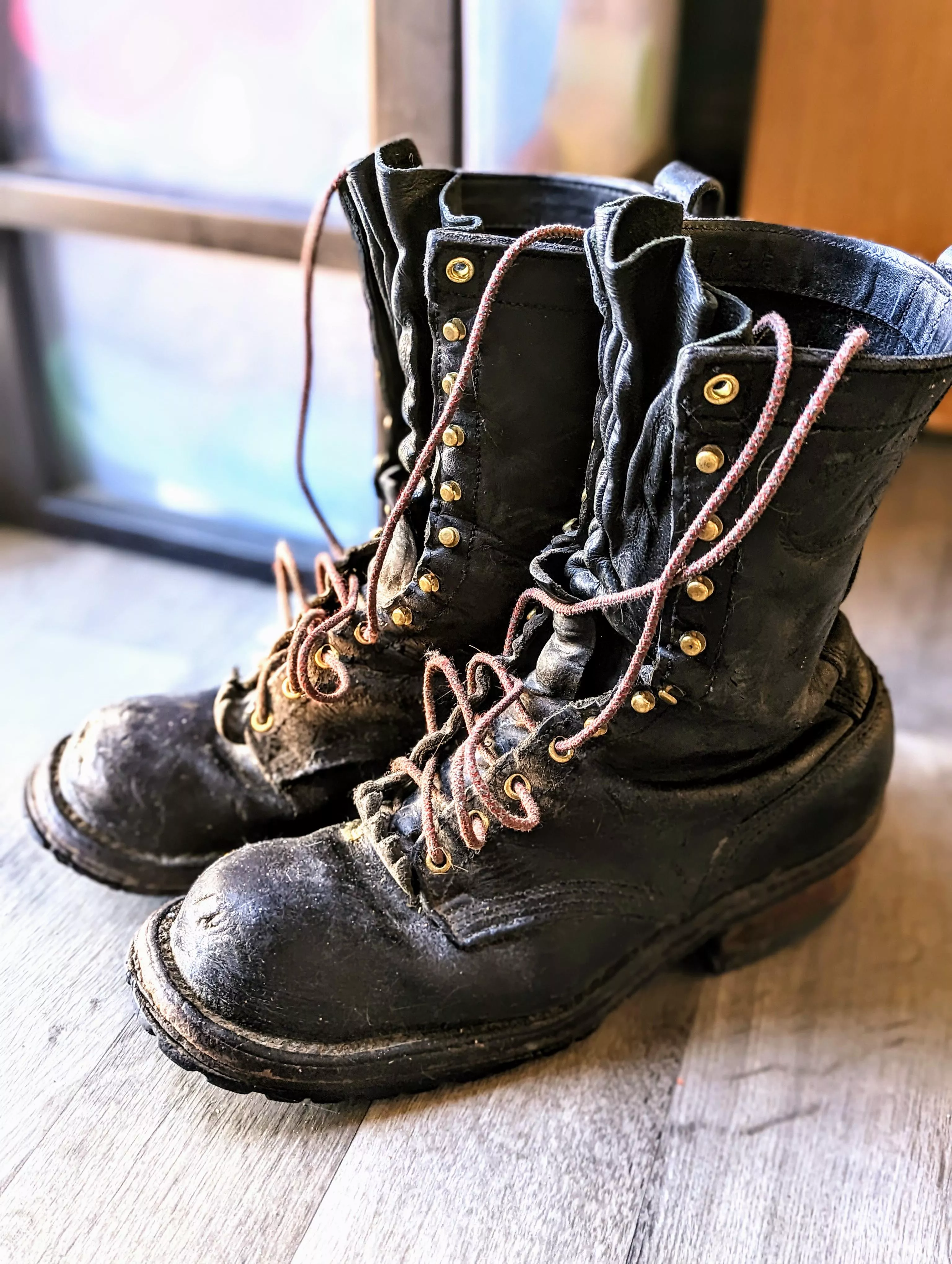 My Inlanders by J.K Boots. 6 years, over 9500 hours of tree climbing in all seasons. If these boots could talk, they'd ask for an Advil and a Marlboro 100