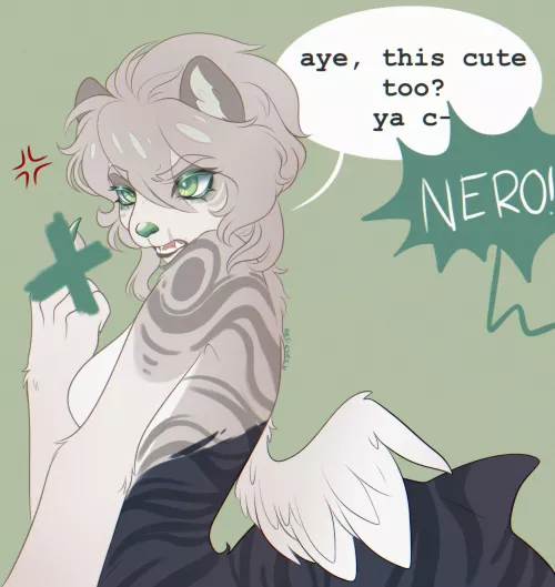 POV: you just called Nero ‘cute’ (everyone in the station sleeps with one eye open tonight) [art by me]