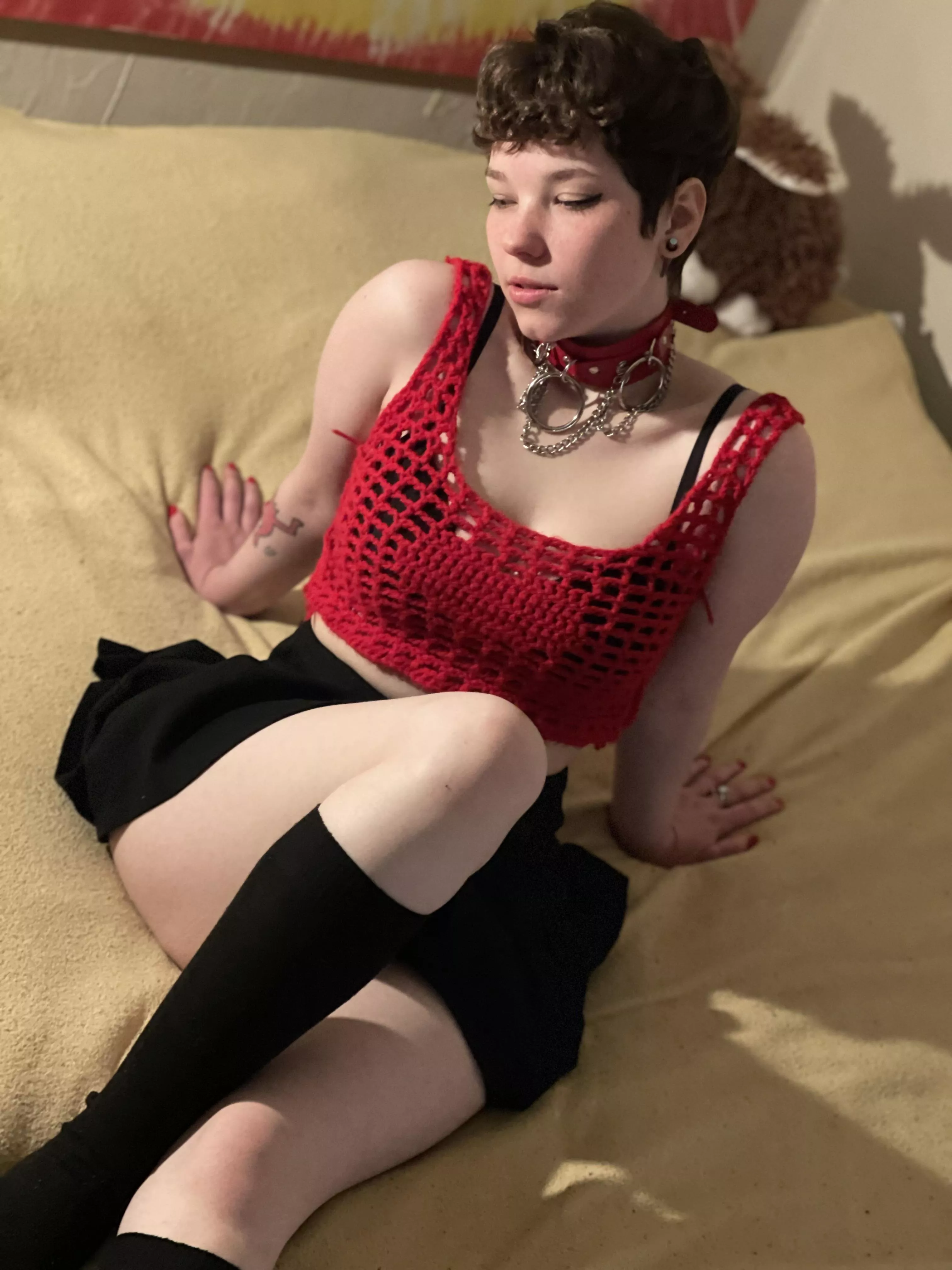 Short hair, short skirt