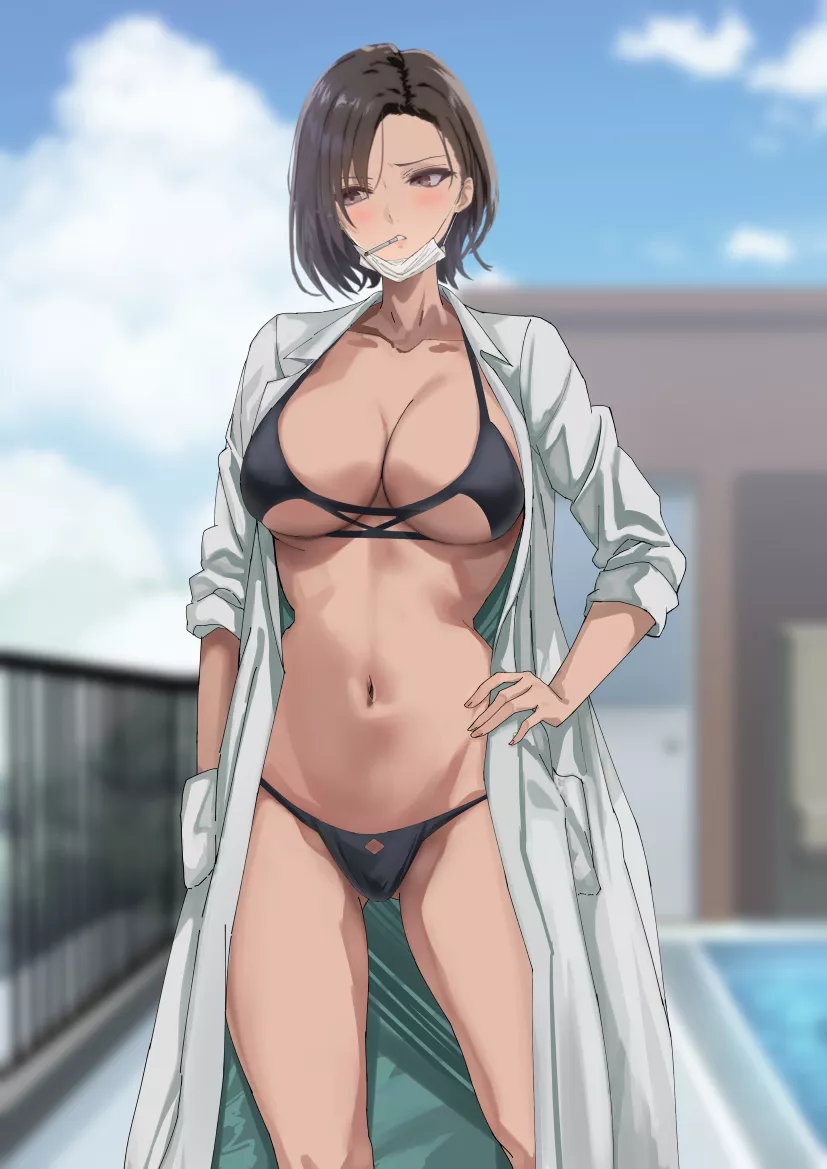 Standing Poolside [Artist's Original]