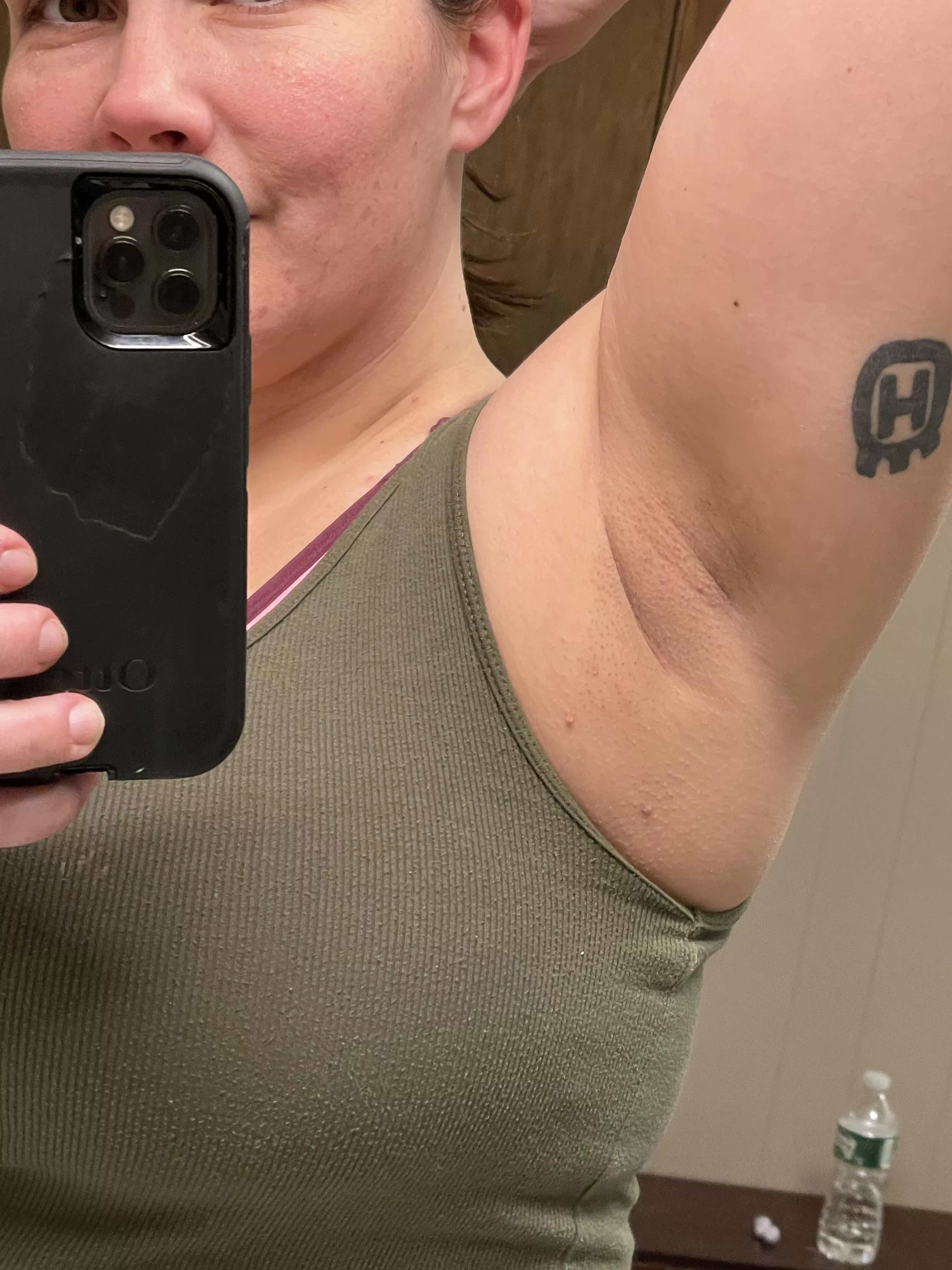 Sweaty gym armpit from your favorite lumberjill…think its salty?