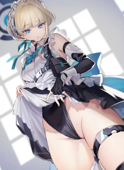 Toki lifting up her skirt