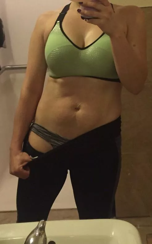 Wife wants someone to join her in the gym bathroom
