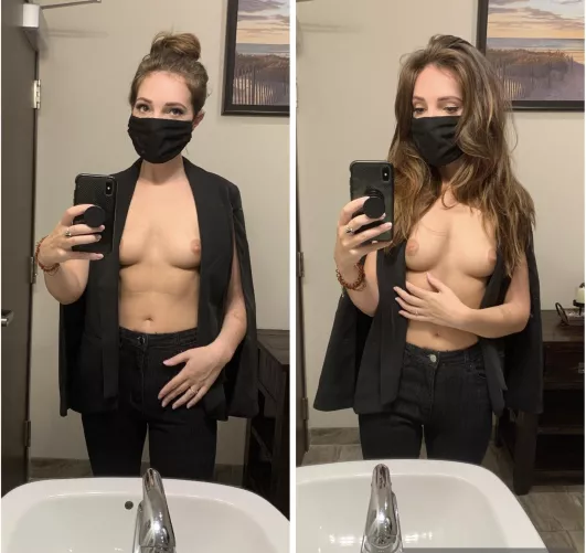 Work Wife trying her hardest to seduce you.. hair up or down❔