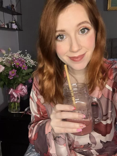 Cheers from your favorite jet lagged redhead! 😘 [F]