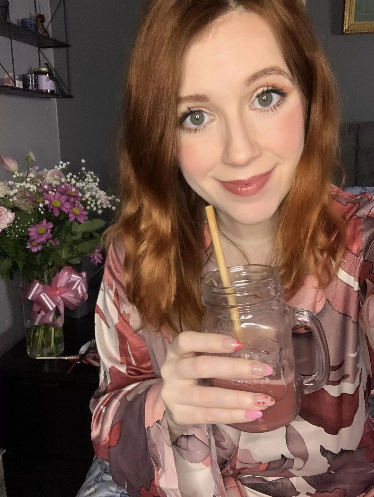 Cheers from your favorite jet lagged redhead! 😘 [F]