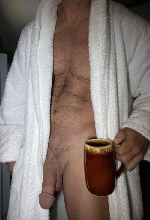 Coffee with it hanging down…..