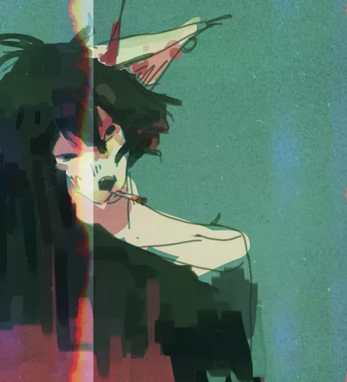 emo dog sketch // art by me @Karilows