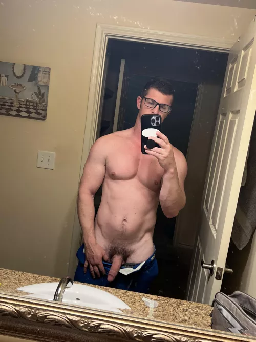 Getting ready for work.