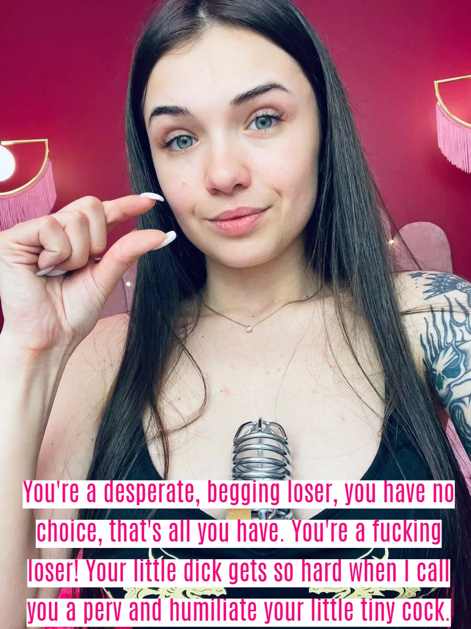 hey loser , how u gonna make me happy with your little clit ?