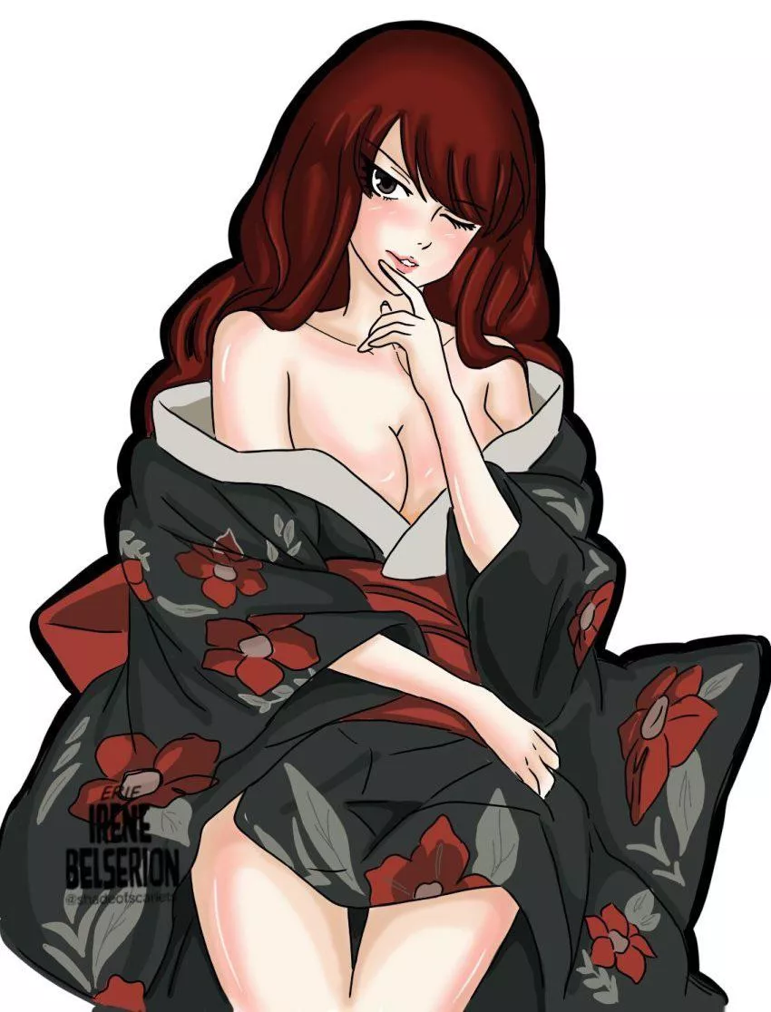 I can DEFINITELY SEE where Erza gets it from (shadeofscarlet)
