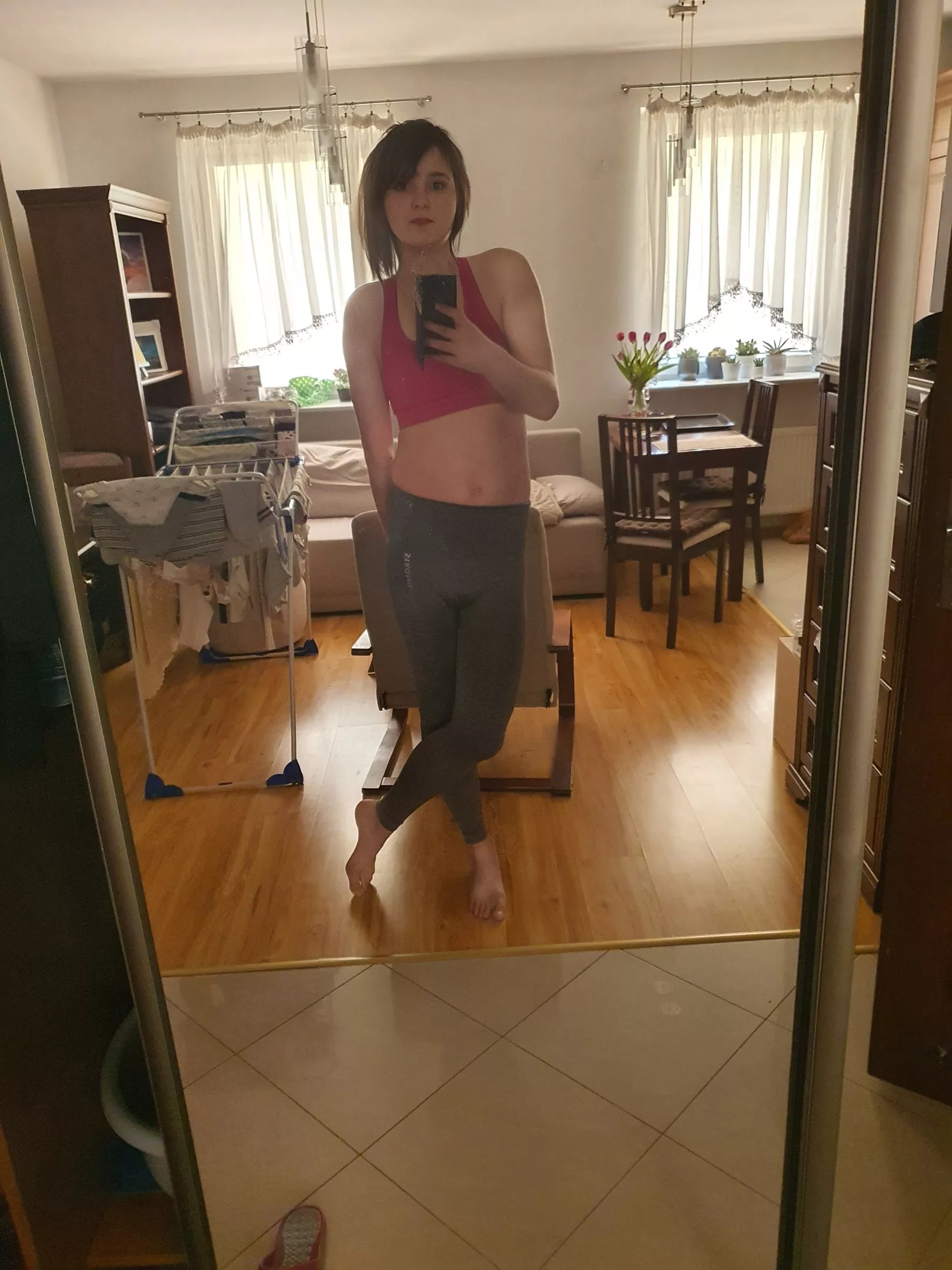 lie on the floor and lick them