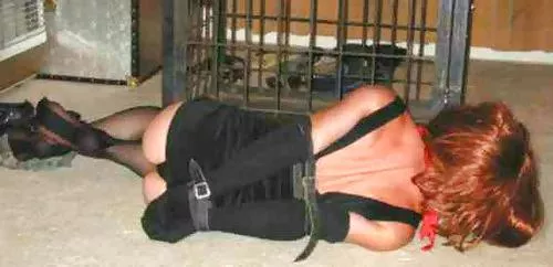 Me bound with straps