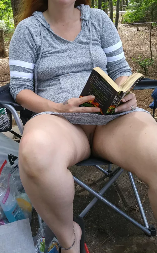 Sitting around the camp ground.