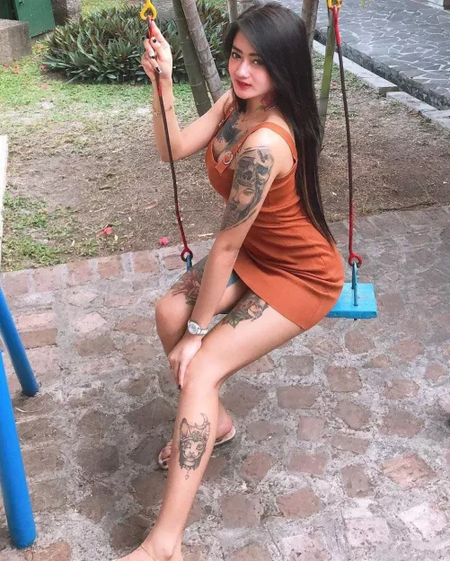 Tattoos on a swing