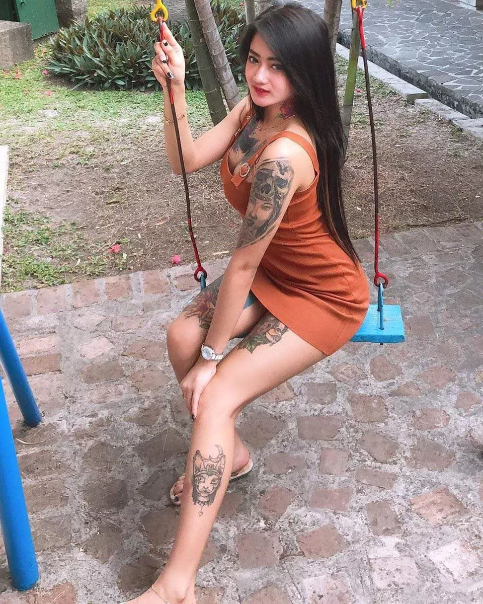Tattoos on a swing