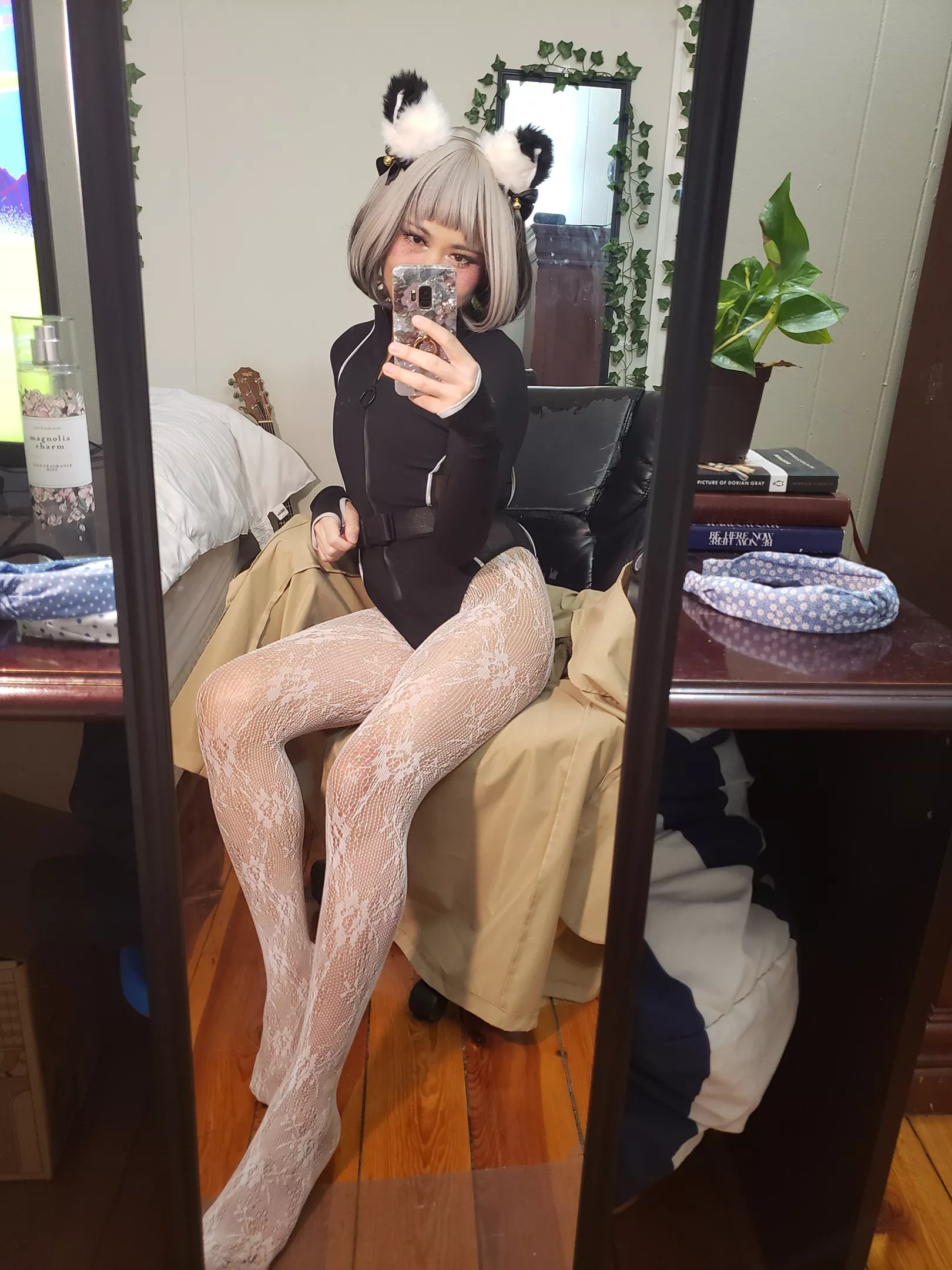 this was supposed to be a bunny outfit but cat ears were all I had 😞