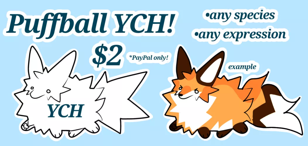 $2 Puffball YCH! DM me if interested :D