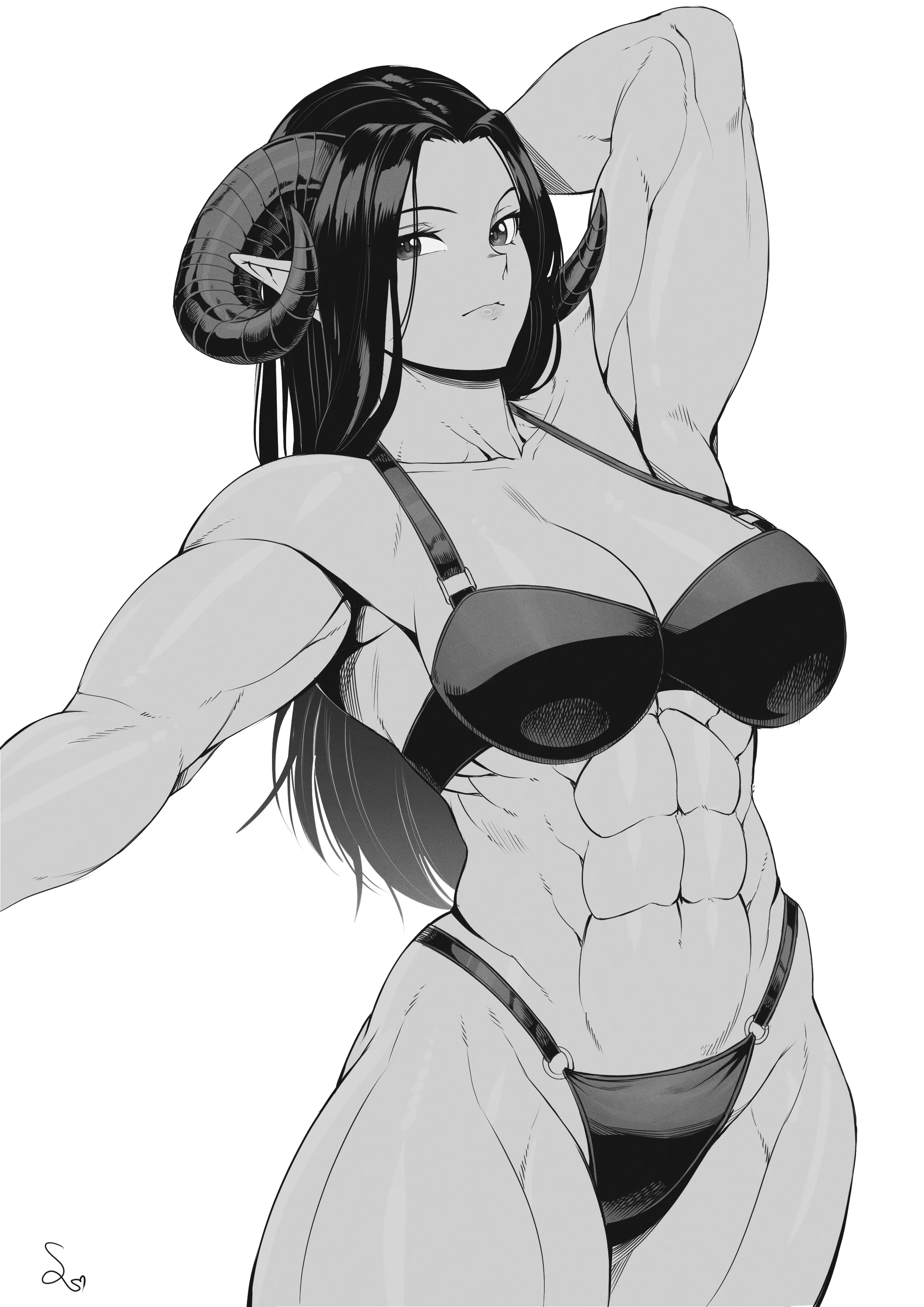 Another muscular demon girl [Artist: SpeedL00ver]