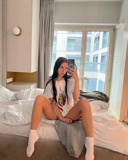 Cute in white socks