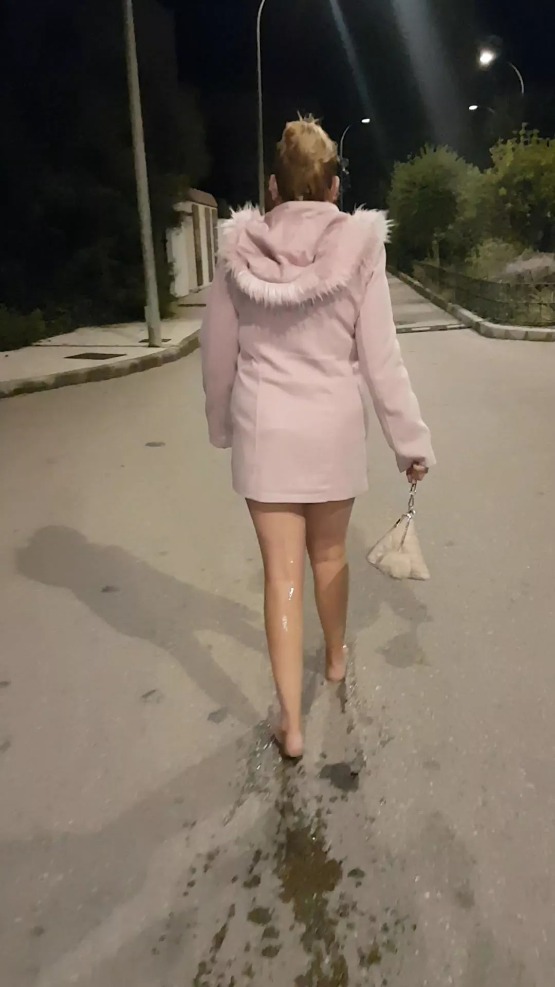 Fucked silly all night, naked under my coat, and i wanted to pee... so i did!