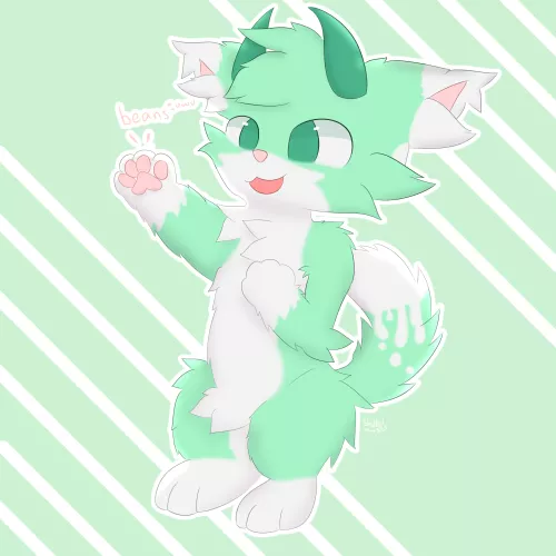 funni lil guy showing his beans :3 (a commission from my friend)
