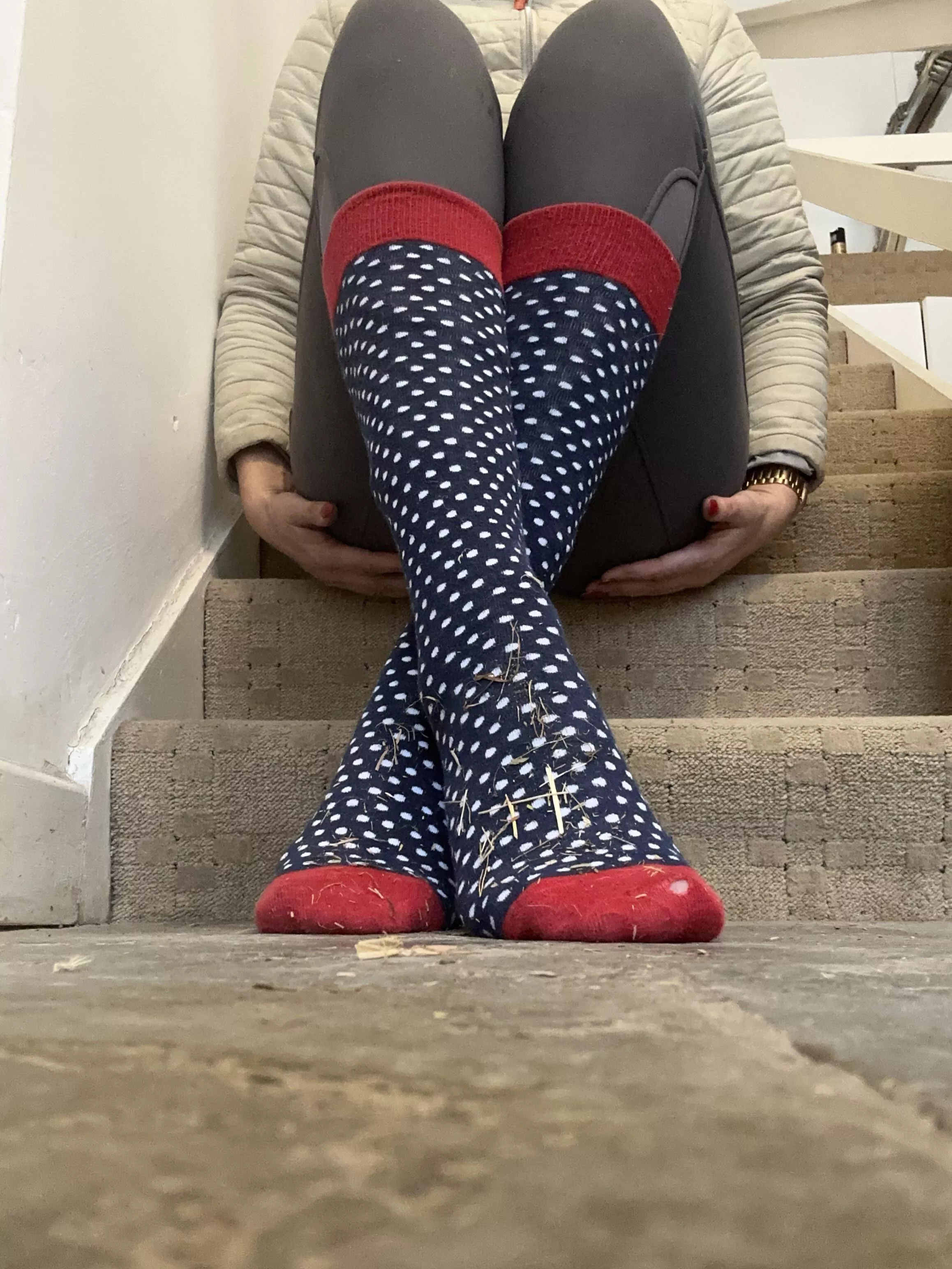 If you were down there, you’d smell these…I’ve been mucking out stalls in them [female]