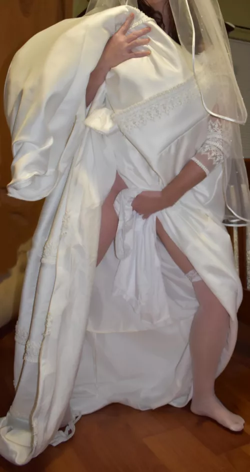 Love how all of the wedding dress silkiness feels!