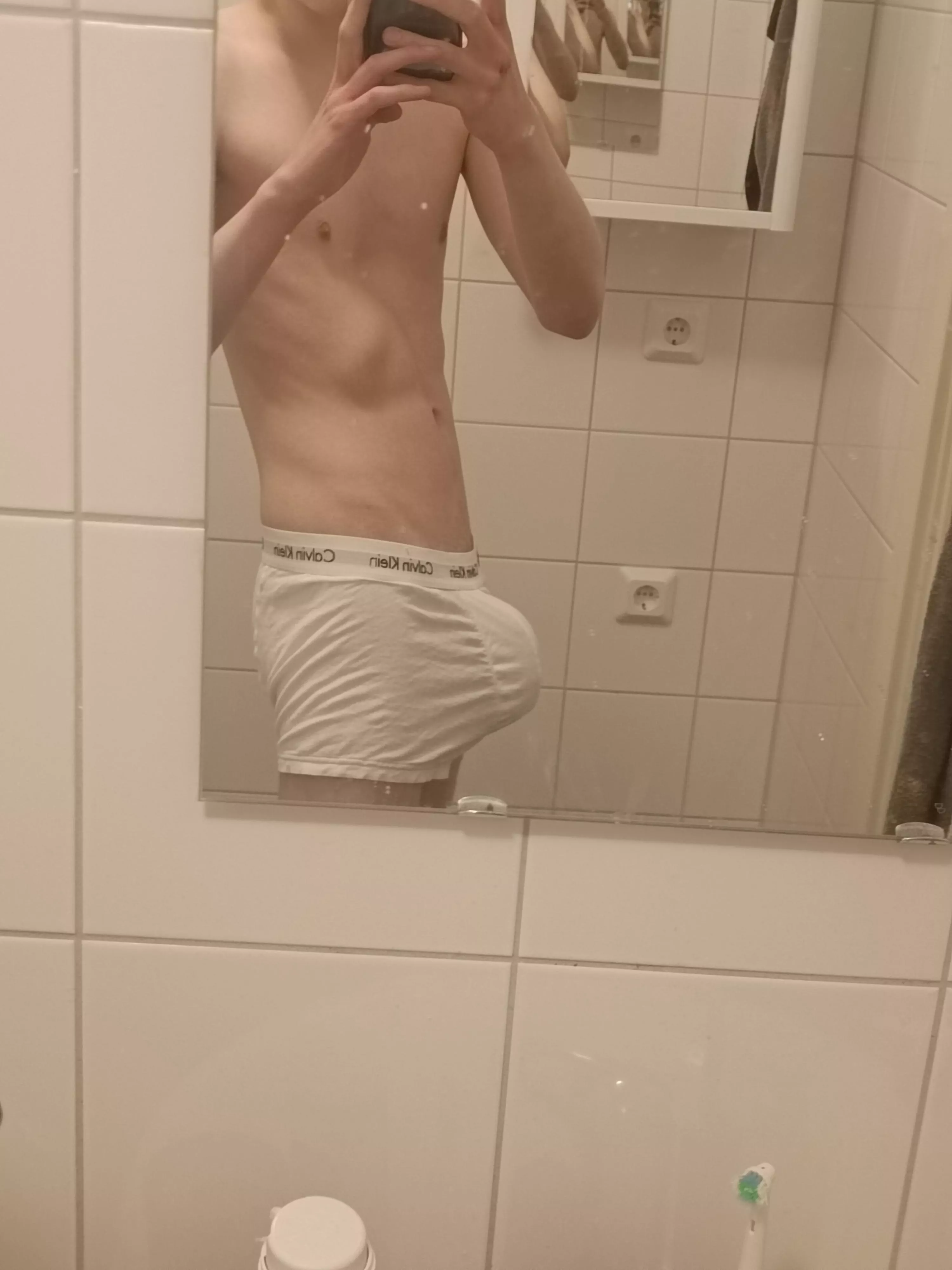 My (18) morning bulge