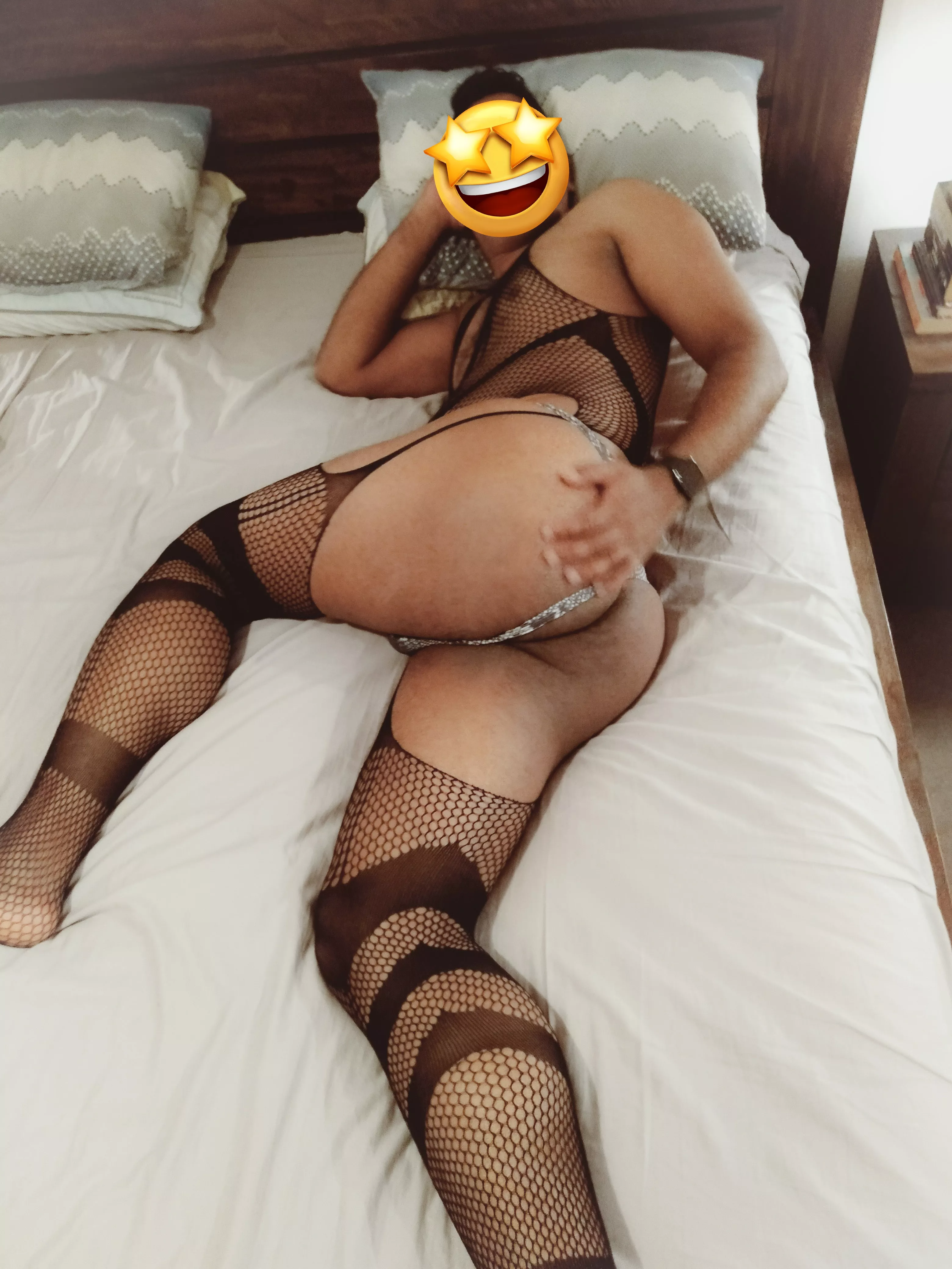 My husband is feeling a little conscious of putting on some weight, so I convinced him to pose in the tightest lingerie for men to see. I wanna show him he's still fuckable. Please show us some love in comments or DM if you can.