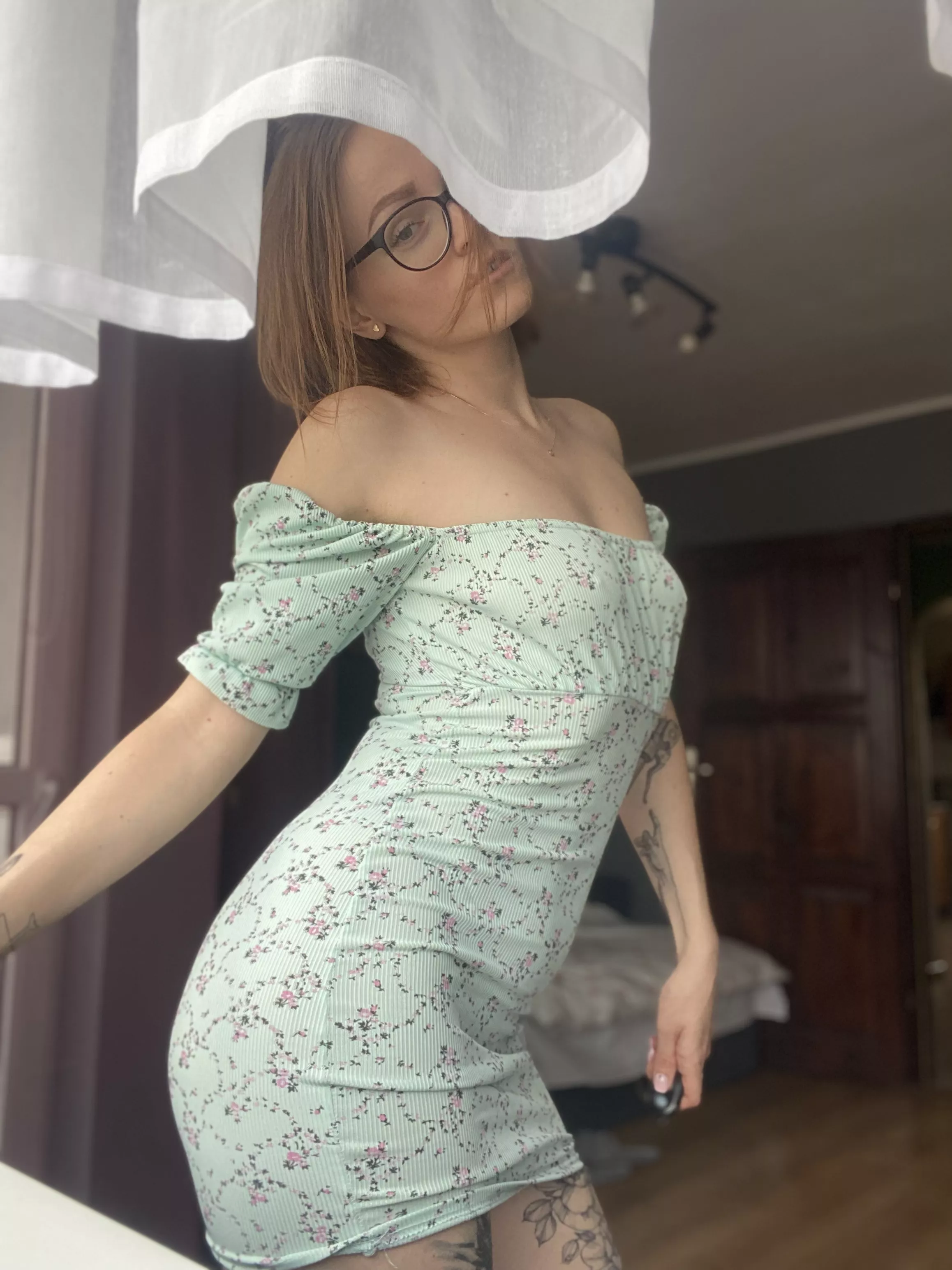 Naughty mommy in sundress