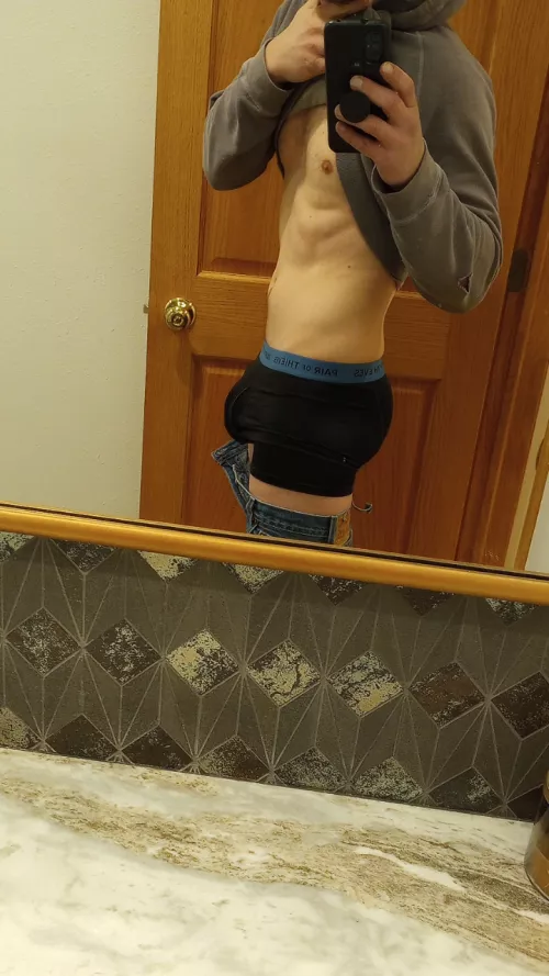 Pants are down and the door is open