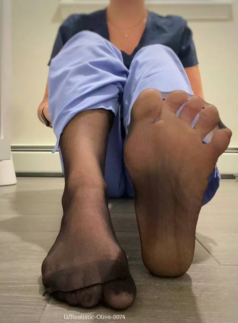 Pantyhose hiding underneath my scrubs 😉