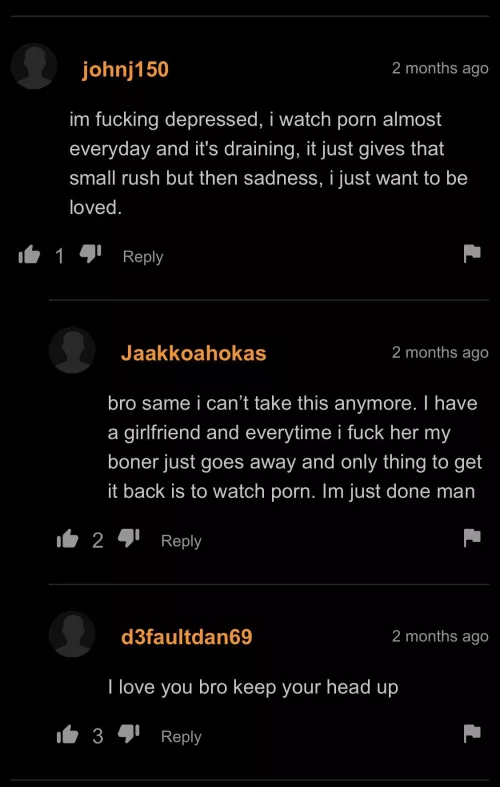 Post nut clarity hit this dude hard.