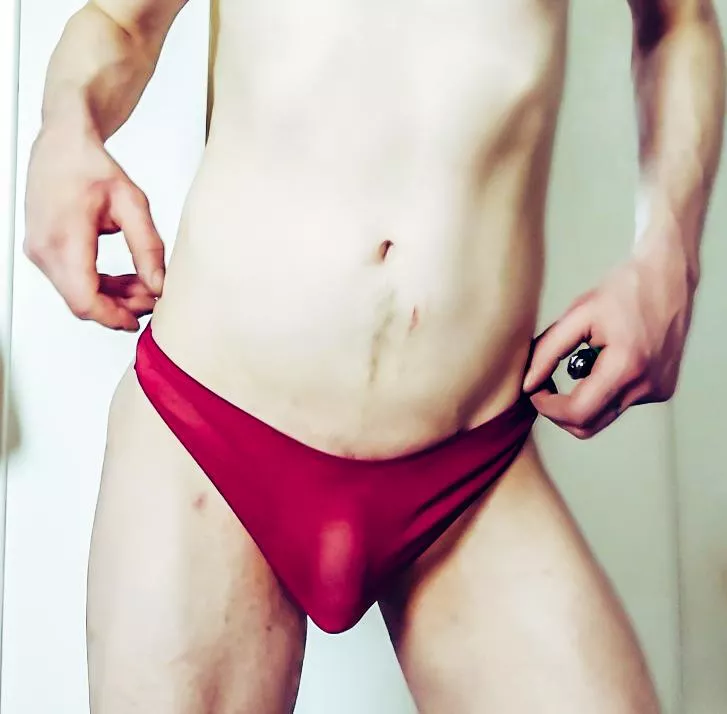 Red thong bulge today....