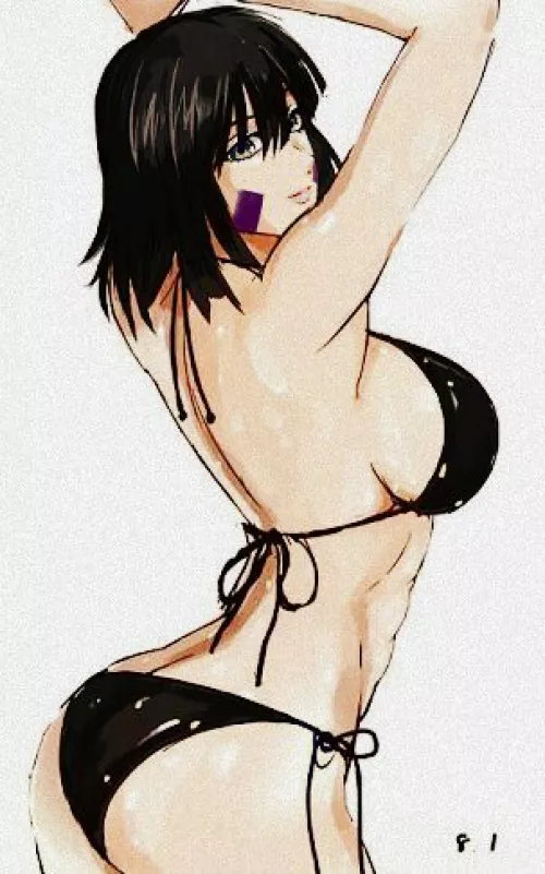 Rin in black bikini
