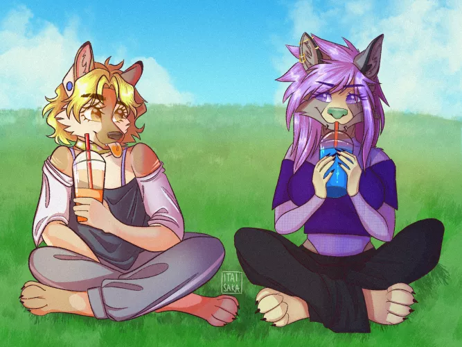 Slurpees in the sun ☀️ art by me @itai.saka ^^