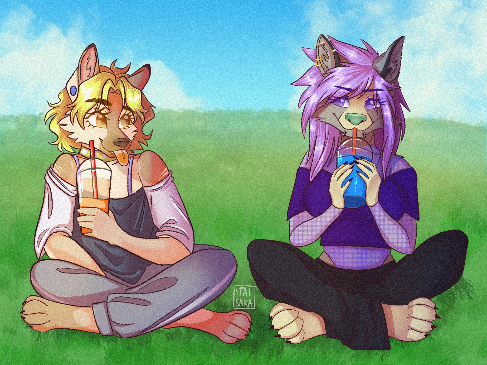 Slurpees in the sun ☀️ art by me @itai.saka ^^