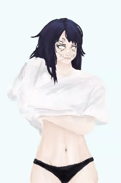 Spider Girl putting shirt on (@void_ku)