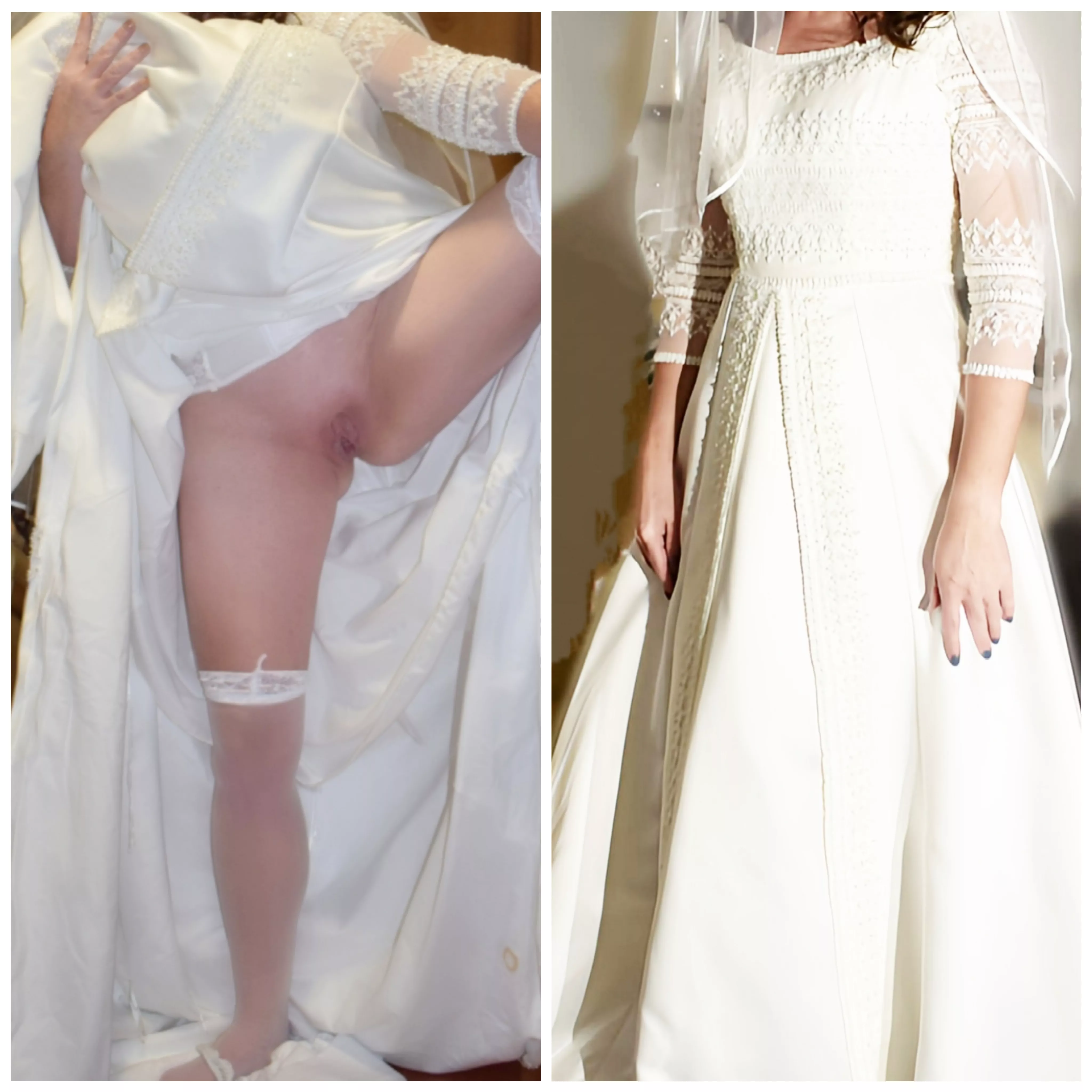 Dress on and dress lifted for inspection.