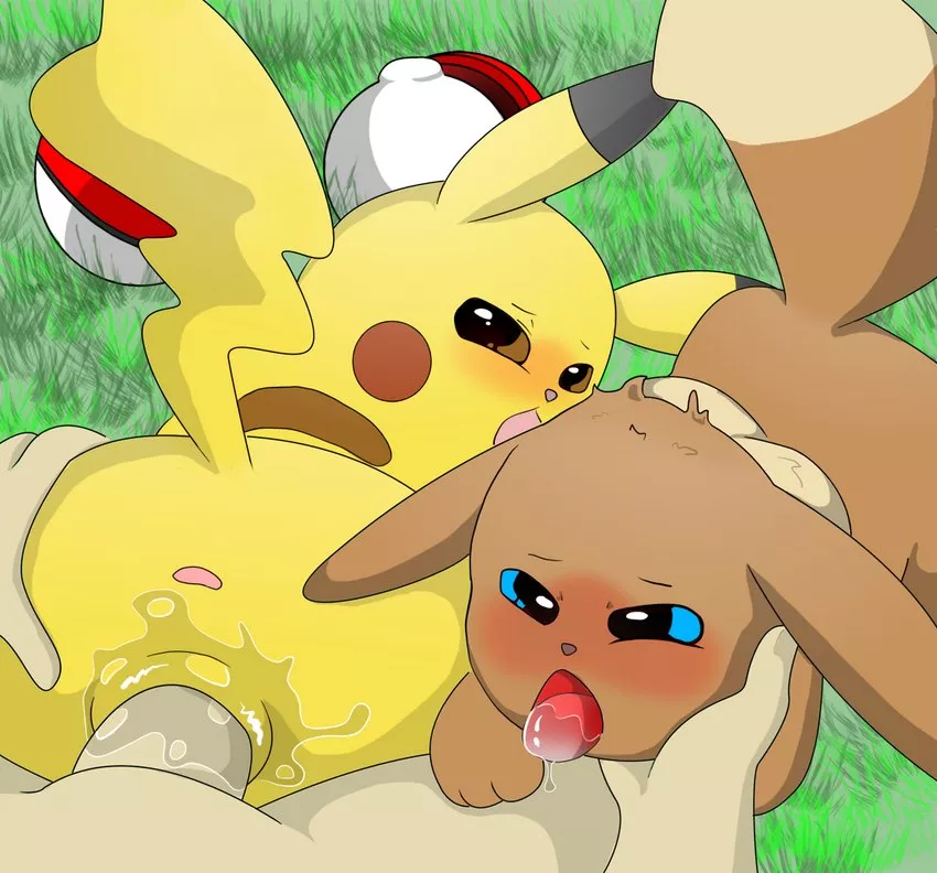 Eevee and Pikachu bonding (malawrist) [mf]