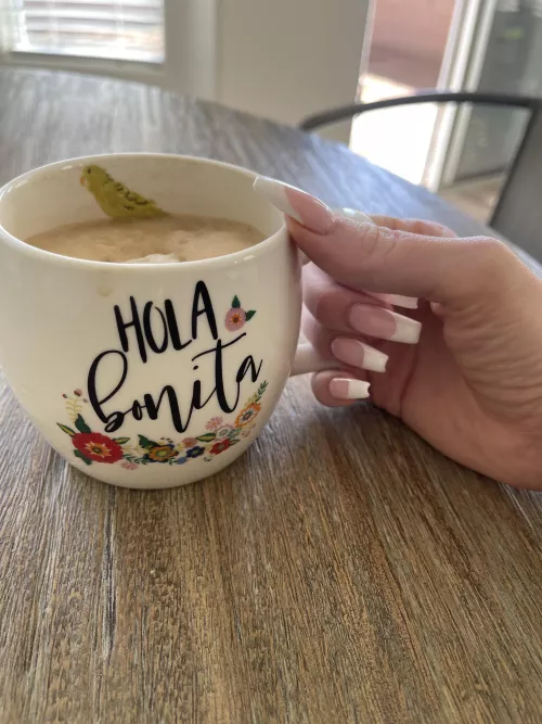 French manicure and morning coffee ☕️