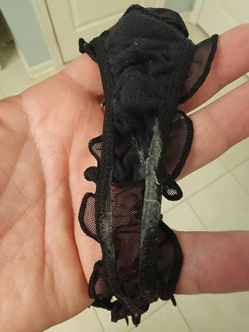 Hubby found my cum filled panties from last night, in the hamper. He didn't even ask what happened. He just knows I'm a naughty wife! 😈