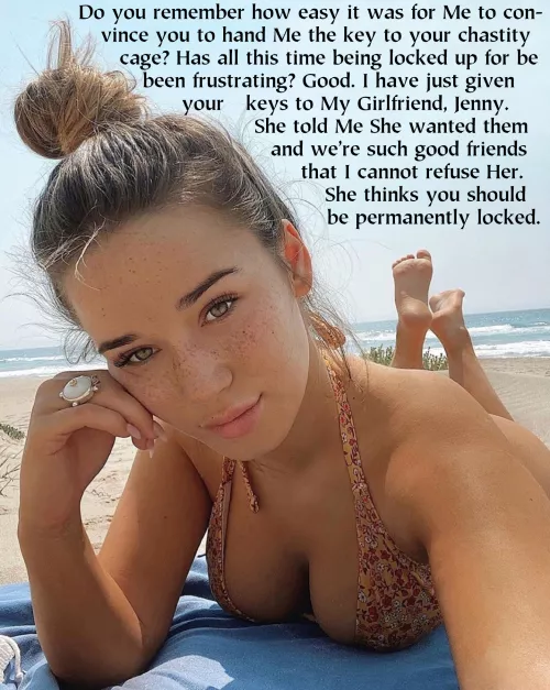 Jenny has never gotten along with you. In fact, She has always held a strong dislike for you. Then, Jenny found out you were locked in chastity…